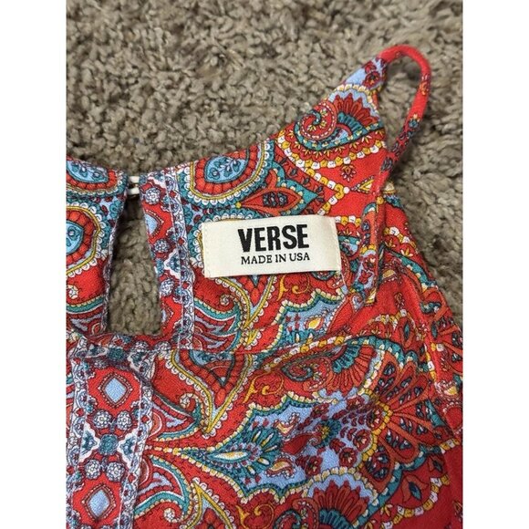 VERSE STITCH FIX Red Sleeveless Blouse Top Paisley Beach Boho Summer Y2k SMALL - Picture 3 of 8